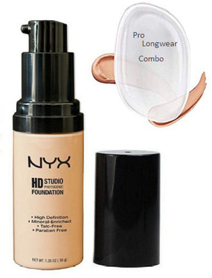 

pro longwear combo Silicone Puff, NYX HD Studio Photogenic Liquid Foundation(Set of 2)