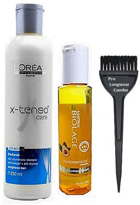 

Pro longwear combo Hair Brush, X-tenso Hair Shampoo 230ml With Biolace Smoothproof Hair Serum 100ml(Set of 3)