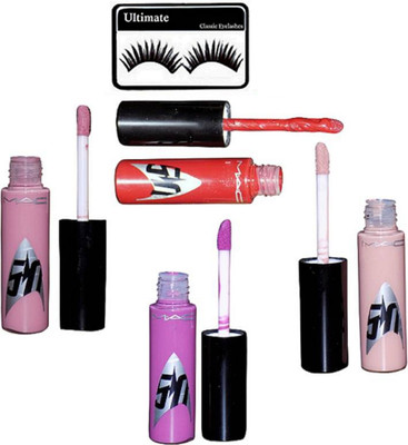 

Ultimate Eyelashes With Star Lip Gloss 4 Shades(Set of 5)