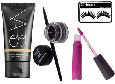 

Ultimate Eyelashes, Pure Radiant Sunscreen, Gel Eyeliner, Lipgloss(Set of 4)