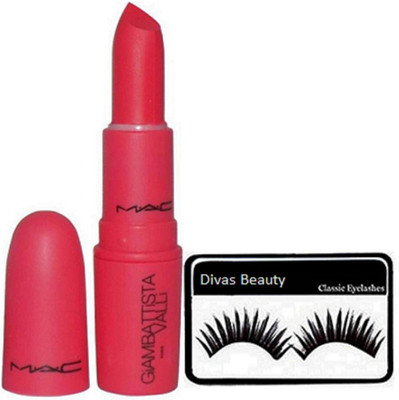 

divas beauty eyelashes & mac giambattista valli matte finish lipstick(Set of 2)
