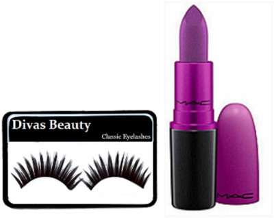

divas beauty Eyelashes, Heroine Lipstick(Set of 2)