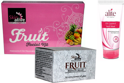 

Skin Alive Fruit Multivitamin Facial Kit & Fruit Bleach with Alite Oil Control Face wash Combo(Set of 3)