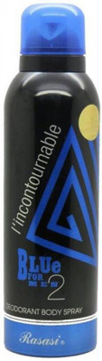 

Rasasi Blue For Menn 2 Deo For Men -200ml Body Spray - For Men(200 ml)