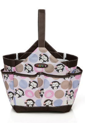 

Colorland Nursery Bag and Portable Organizer for Baby Diaper , Also Used to Hold Snacks, Bottles, Bibs, Toys And Pacifiers Tote Diaper Bag(Pink-Monkey Printed)
