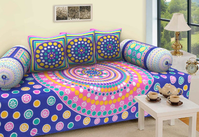 New panipat textile zone Cotton Geometric Diwan Set(Multicolor)