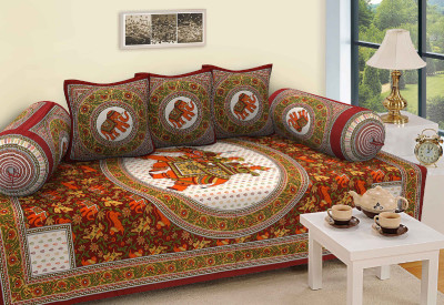 New panipat textile zone Cotton Geometric Diwan Set(Multicolor)