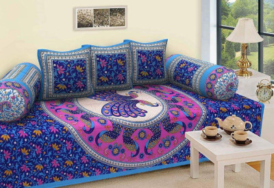 New panipat textile zone Cotton Geometric Diwan Set(Multicolor)