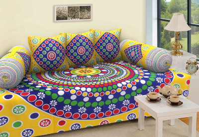 New panipat textile zone Cotton Geometric Diwan Set(Multicolor)