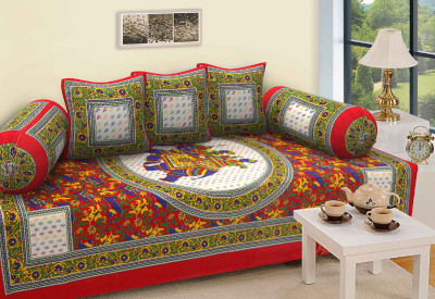 New panipat textile zone Cotton Geometric Diwan Set(Multicolor)
