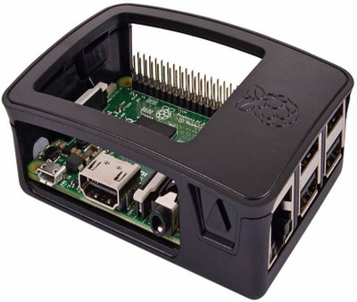 TechWiz Raspberry Pi 3 Official Case - Black/Grey (Black) Educational Electronic Hobby Kit
