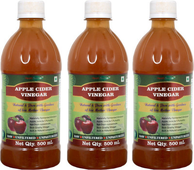 

Health Nutriva Apple Cider Vinegar Raw,Unfiltered and unpasteurized with goodness of live mother vinegar 500mL Pack of 3 Apple Cider Vinegar(3x500 ml, Unflavoured Flavored)