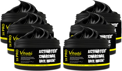 

VIHADO Charcoal Bamboo Charcoal Oil Control Anti-Acne Deep Cleansing Blackhead Remover, Peel Off Mask (100 g) (Pack of 6)(100 ml)