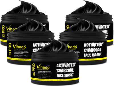 

VIHADO Charcoal Peel Off Mask | Skin DeTox, Deep Cleansing & Instant Glow 100 g (Pack of 5)(100 ml)