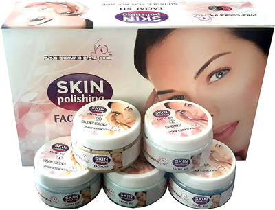 

Professional feel ''skin polishing facial kit'' suitable for all age, Fairness, Whitening Skin, Skin Glow Instant Result Without Damage Skin for unisex (Set of 5) 820 g