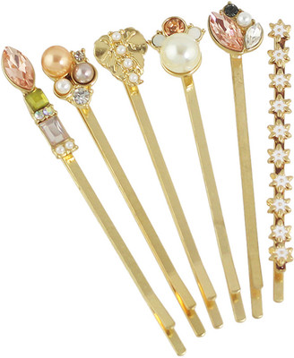 

Young & Forever Paradiso Collection Bling Bling Hot & Trending Geometric Aaa Cz Fashionable Bob Pins Hair Pin(Gold, Multicolor)