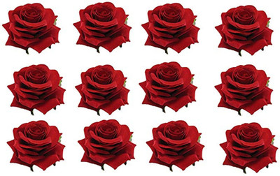 

Sanjog Vintage Red Rose Hair Flower Clip /Brooch Pin For Women -Pack of 12 Hair Clip(Red)