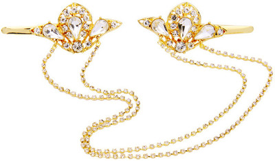 

Young & Forever Gold Non-Precious Metal Hair Clip Hair Chain, Hair Clip(Gold, White)