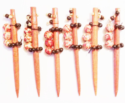 

SJ COLLECTION Hair Wooden Juda Bun Sticks Pack of 6 Bun Stick(Multicolor)