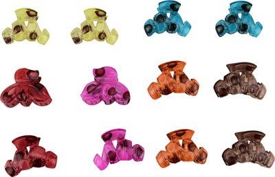 

ZEVORA Trendy Set Of 12 Colorful hair Clutcher hair Pin Accessory for girls & Women Jewellery Hair Claw(Multicolor)