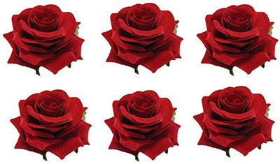 

Sanjog Vintage Red Rose Hair Flower Clip /Brooch Pin For Women -Pack of 6 Hair Clip(Red)