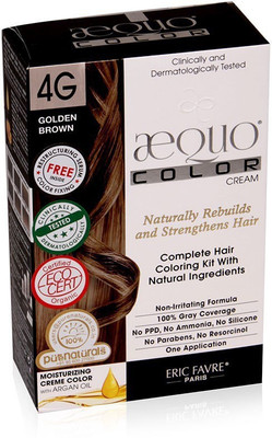 

Aequo Color 4G Golden Brown Organic Hair Colour Kit - 160ml Hair Color(Brown)