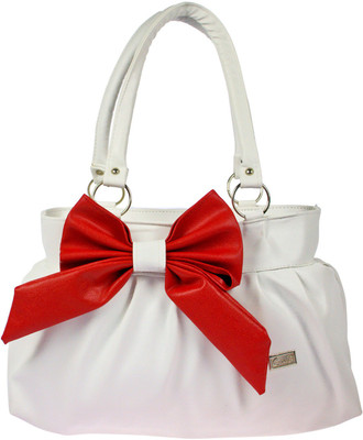 

JG Shoppe Hand-held Bag(White, Red), Red;white