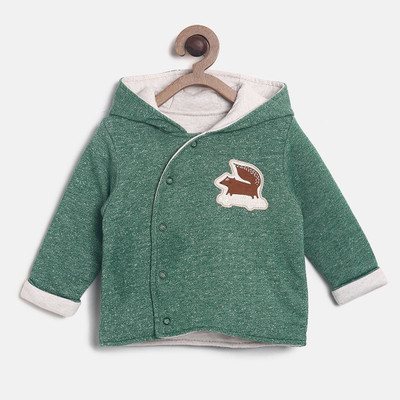 

Mini Klub Full Sleeve Self Design Baby Boy's Jacket, Green