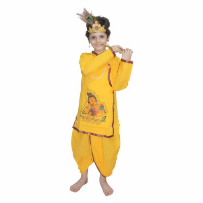 49 Off On Kaku Fancy Dresses Krishna Costume In Cotton Fabric Krishnaleela Janmashtami Kanha Bal Gopal Mythological Character Costume For 1 1 5 Years Kids Costume Wear On Flipkart Paisawapas Com