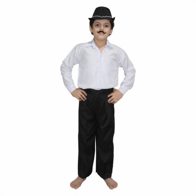 KAKU FANCY DRESSES National Hero/ Freedom Figter Bhagat Singh Costume -Black & White, 5-6 Years, For Boys Kids Costume Wear