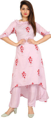 Stylum Casual Printed Women Kurti(Pink)