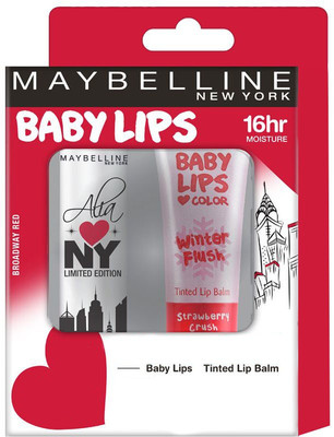

Maybelline New York Baby Lips Alia Loves NY Broadway Red with Tinted Strawberry Lip Balm(Pack of: 2, 4 g)