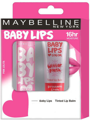 

Maybelline New York Baby lips Pink Lolita with Tinted Strawberry Lip Balm Pink Lolita(4g) with Strawberry Crush ( 9ml)(Pack of: 2, 4 g)