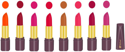 

forsure MATTE LIPSTICK, 8PC COMBO SET (RED,ORANGE,MAROON,BROWN,PINK SHADES), LONG LASTING, 4ML EACH(MULTICOLOR, 32 ml)