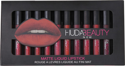 Huda Beauty 12 pc high quality red edition matte lipstick(Multicolor)