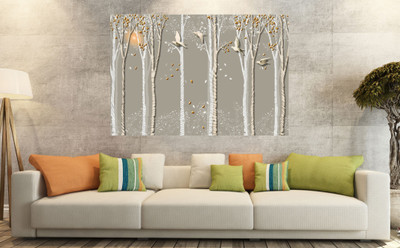saf BIRDS SPARKLE COATED SELF ADHESIVE WITHOUT FRAME Digital Reprint 24 inch x 36 inch Painting(Without Frame)