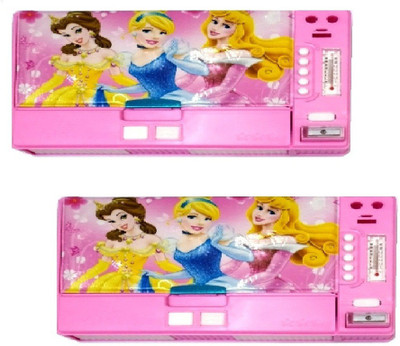 

S2KCrafts Barbie & Barbie S2KC-1024 Barbie & Barbie, 8 Buttons Jumbo Magnet Art Plastic Pencil Boxes(Set of 2, Pink, Pink)