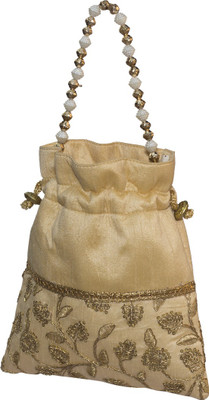 

gahana online zari work potli bag Potli(Beige)