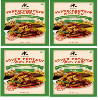 

Maisen Super-Protein 100% Veg Chunks 'Made from Two Simple Ingredients, Soy & Brown Rice Extract' -Made in Japan (Pack of 4) 100 g