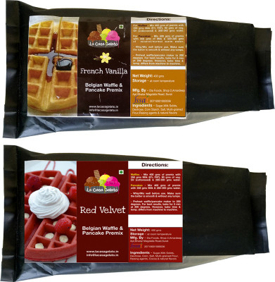 

La Casa Gelato Belgian Waffle Multigrain Premix Combo (French Vanilla+Red Velvet) 800 g(Pack of 2)