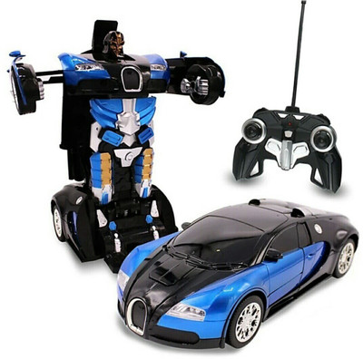 

ZHOMCOLLECTION TAANSFORMER REMOTE CONTROL ON BUTTON BAGATTI CAR Blue(Blue)