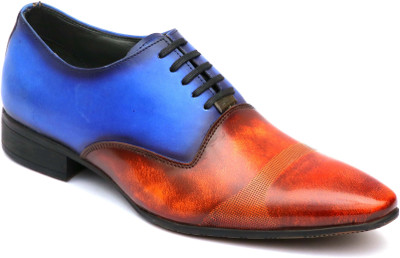 

Hitz Tan Genuine Leather Derby Party Formal Shoes For Men(Tan, Blue