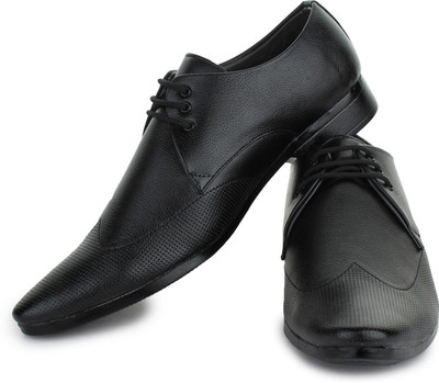 

D-SNEAKERZ Synthetic Leather Casual Wedding Partywear Formal Shoes For Mens And Boys Lace Up For Men(Black