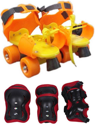 

Civil Adjustable Quad Roller Skate With Safety Knew,Elbow,Palm Safe Pad for kids-Multicolor Quad Roller Skates - Size Sun Apr 08 00:00:00 IST 2018 UK(Multicolor)