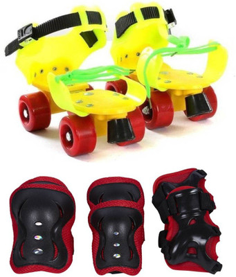 

Civil Adjustable Quad Roller Skate With Safety Knew,Elbow,Palm Safe Pad for kids-Multicolor Quad Roller Skates - Size Sun Apr 08 00:00:00 IST 2018 UK(Multicolor)
