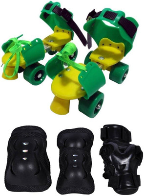 

Civil Adjustable Quad Roller Skate With Safety Knew,Elbow,Palm Safe Pad for kids-Multicolor Quad Roller Skates - Size Sun Apr 08 00:00:00 IST 2018 UK(Multicolor)