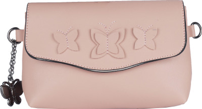 

Butterflies Women Casual Pink PU Sling Bag