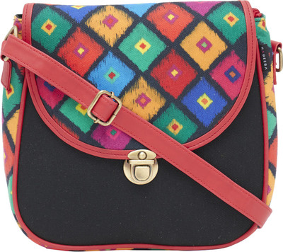 

Haqeeba Women Casual Black Canvas Sling Bag