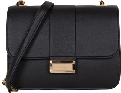 

ADISA Women Casual Black PU Sling Bag