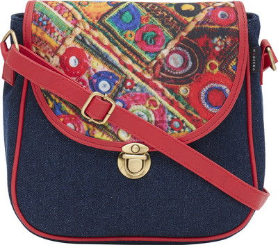 

Haqeeba Women Casual Blue Canvas Sling Bag